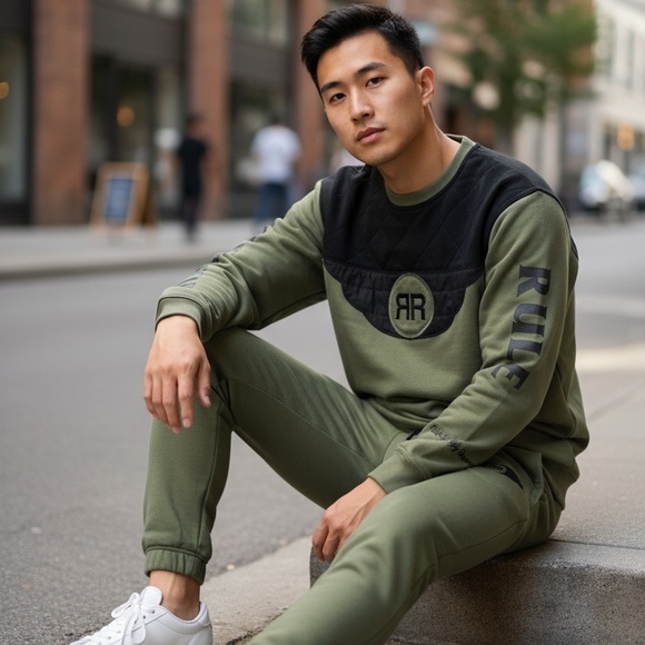 Righteous Rule French Terry Sweatsuit green and black - Picture 15 of 15